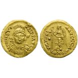 Ostrogoths, Athalaric (526-534), Solidus struck in the name of Justin I (518-527), Rome, AD 526-527;