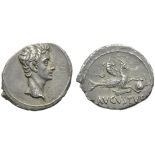 Augustus (27 BC - AD 14), Denarius, Spain: Colonia Patricia (?), 18-16 BC; AR (g 3,67; mm 21; h