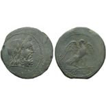 Campania, Capua, As, c. 216-211 BC; AE (g 25,24; mm 33; h 8); Head laureate of Zeus r., Rv. Eagle