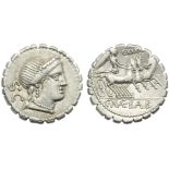 C. Naevius Balbus, Denarius serratus, Rome, 79 BC; AR (g 3,77; mm 18; h 6); Diademed head of Venus