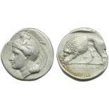 Lucania, Velia, Didrachm, c. 334-300 BC; AR (g 7,46; mm 20; h 11); Head of Athena l., wearing