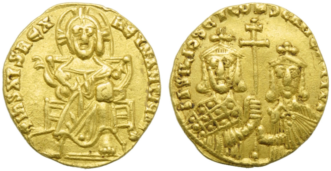 Basil I with Constantinus (867-886), Solidus, Costantinople, AD 868-879; AV (g 4,44; mm 20; h 6); +