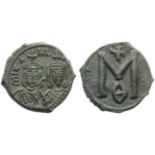 Michael II with Theophilus (820-829), Follis, Syracuse, c. AD 821-829; AE (g 5,15; mm 22; h 6); [