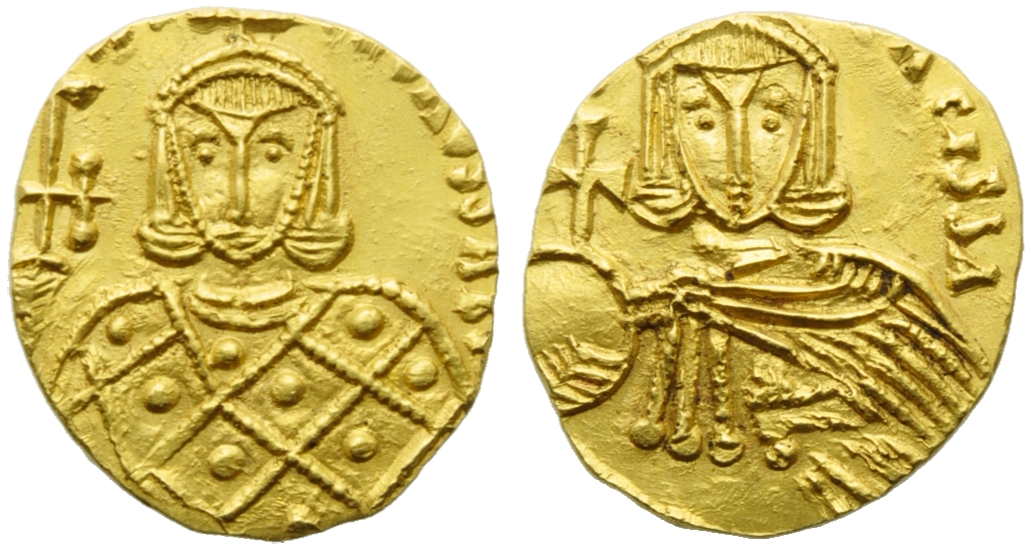 Nicephorus I with Stauracius (802-811), Solidus, Syracuse, AD 803-811; AV (g 3,85; mm 19; h