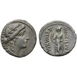 Mn. Acilius Glabrio, Denarius, Rome, 49 BC; AR (g 3,76; mm 18; h 9); Laureate head of Salus r.;