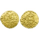 Constantinus V with Leon IV (741-775), Solidus, Syracuse, AD 751-775; AV (g 3,92; mm 19; h 6);