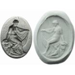 Roman silver Venus and Eros Intaglio1st century AD; alt. mm 20; gr 5,58; Silver Intaglio depicting