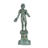 Roman Bonus Eventus bronze statuette1st – 2nd century AD; alt. cm 18; Depicted nude standing on a