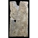 A daunian stele7th – 6th century BC; alt. cm 62; A daunian stele on a rectanguar limestone slab,