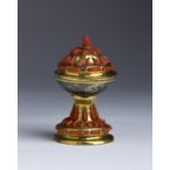 A coral and copper Ciborium - Trapani (Italy), 17th-18th Century; ; resting on a round foot; the