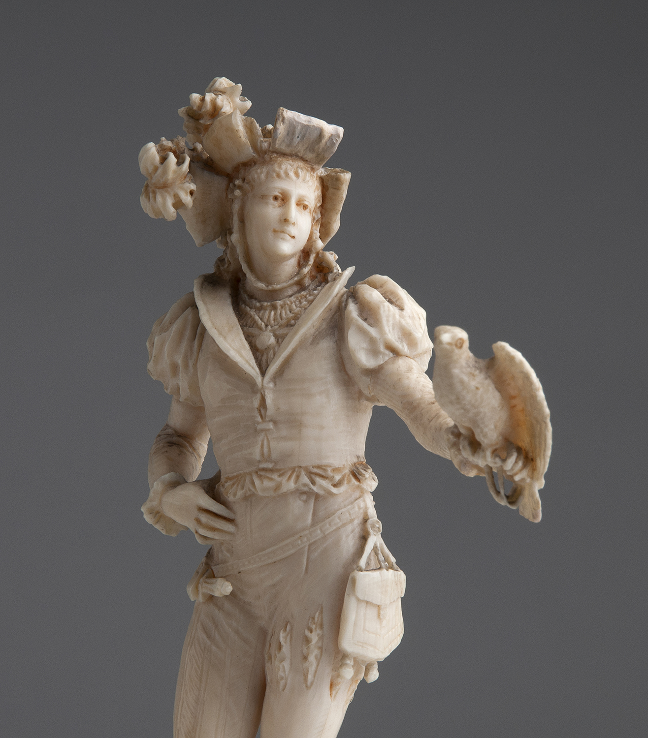 A carved ivory figure of a falconer - W. Haebler, Switzerland, early 20th Century (pre-1947); ; - Image 5 of 6