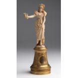 A carved ivory figure of a lady - France, late 19th / early 20th Century (pre-1947); ; on a gilded