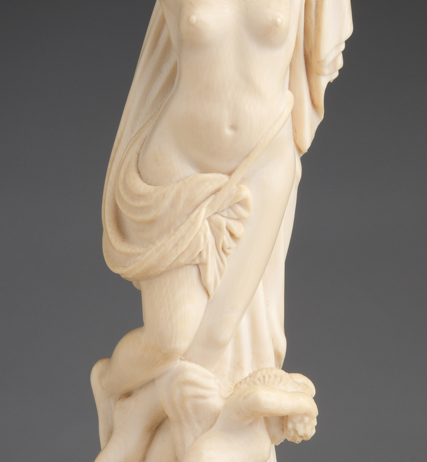 "Venus". A carved ivory Liberty figure - France, 19th Century; ; on a wooden base. 38.5 cm, 15 5/ - Image 7 of 8