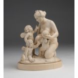 "Venus". A carved ivory figural group depicting Venus surrounded by three cupids - France, 18th