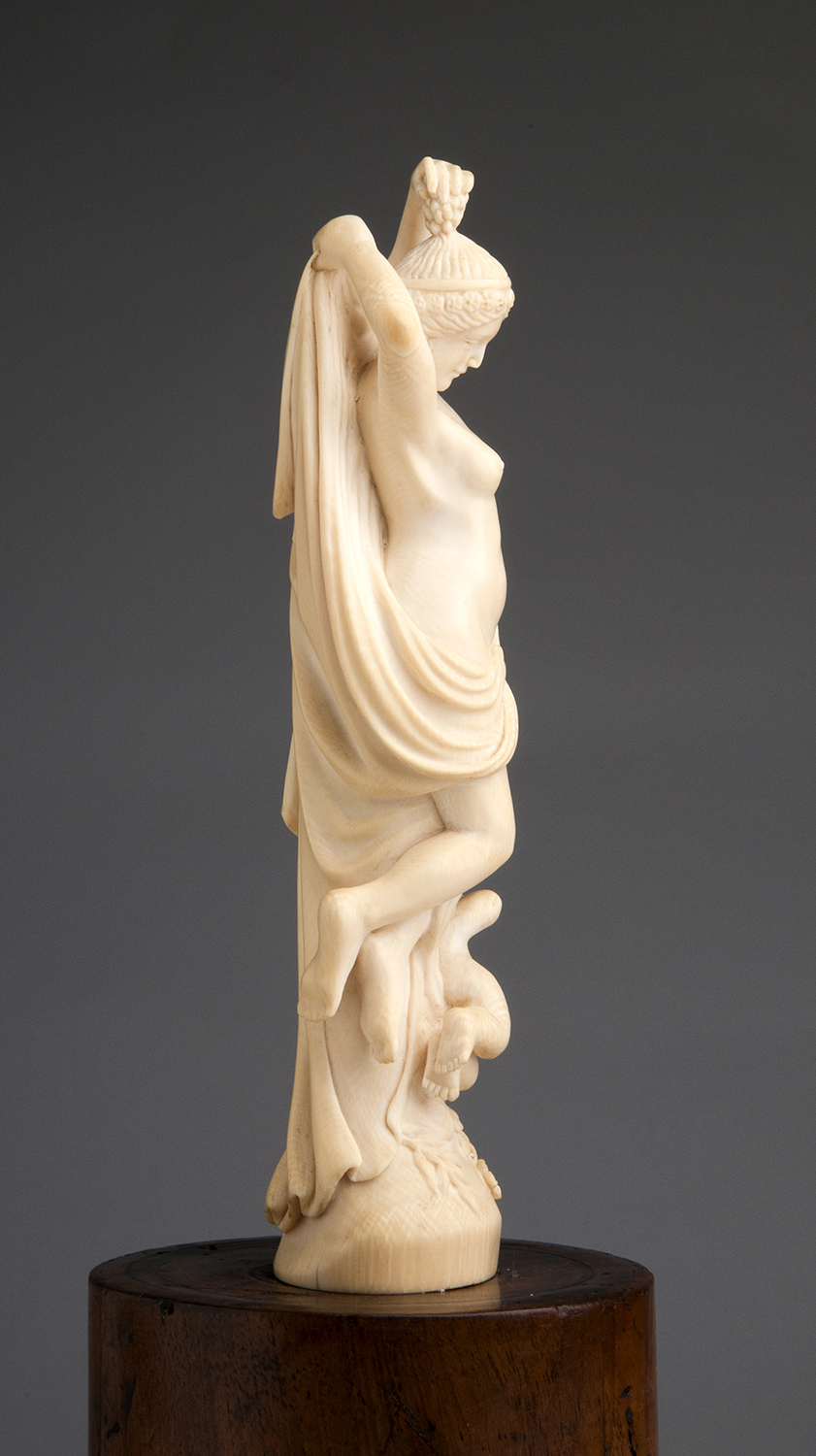 "Venus". A carved ivory Liberty figure - France, 19th Century; ; on a wooden base. 38.5 cm, 15 5/ - Image 4 of 8
