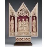 "The Adoration of the Magi" with Saint Peter and Saint Paul. A carved ivory triptych - France,