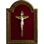 A carved Ivory Crucifix - France, 19th Century; ; with a gilt wood frame. 44 x 32.5 cm, 17 21?64 x