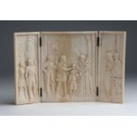 "The Consignment of the Regency". A carved ivory triptych depicting King Henry IV of France and