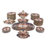 AN EARLY VICTORIAN MASON'S IRONSTONE FOURTEEN PIECE DINNER SERVICE, comprising fourteen soup dishes,