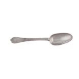 A RARE WILLIAM III BRITANNIA STANDARD SILVER TREFID TABLE SPOON, London 1698, maker's mark of