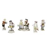 A COLLECTION OF GERMAN PORCELAIN FIGURES, comprising a pair of Berlin figures of young boys, KPM