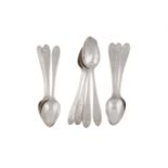 A SET OF TEN GEORGE III STYLE IRISH BRIGHT CUT SILVER TAPERING HANDLE FRUIT SPOONS, Dublin 1907,