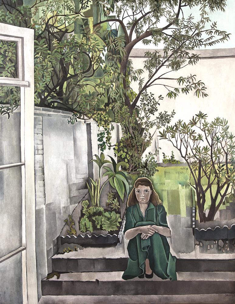 Patrick Swift (1927-1983)Girl in a Garden (c.1951/2)Oil on canvas, 134.5 x 106.5cm (53 X 42”)Signed;