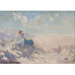 George Russell AE (1867-1935)In the Sand DunesOil on canvas, 51.5 x 75cm (20½ x 29½'')Signed with
