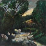 Peter Collis RHA (1929-2012)Landscape with PondOil on canvas, 76 x 76cm (30 x 30'')Signed