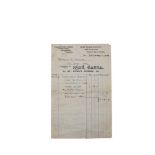 PADRAIC MAC PIARAIS [P.H. PEARSE]An invoice on headed Sgoil Eanna paper in Pearse's hand, to