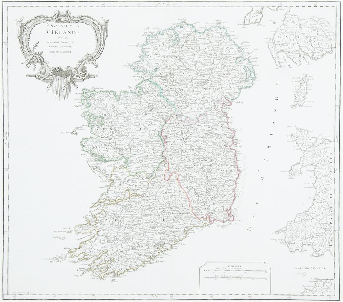 DIDIER ROBERT DE VAUGONDY (1723-1786)A Map of IrelandLe Royaume D'IrlandeFrom de Vaugondy's Altas