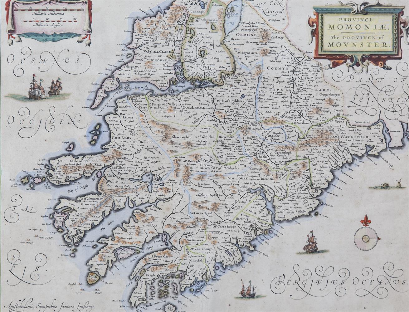 JOHANNES JANSSEN (1588-1664)A map of Munster, from the 1846 Latin Edition of his Atlas - Image 2 of 3