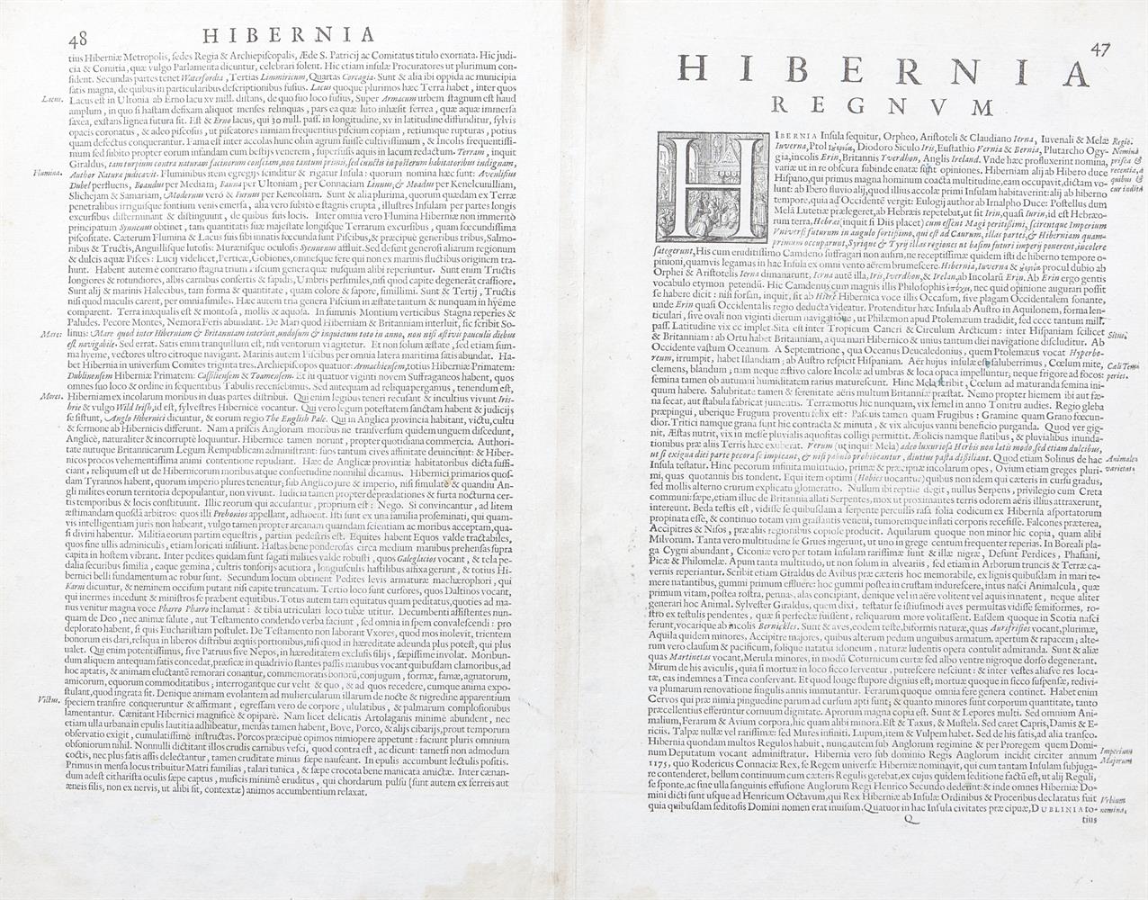 Gerard Mercator, 1512-1594Irlandia RegnumLatin text. Abl-P142,470 x 550mm sheetFrom Mercator's Atlas - Image 2 of 2