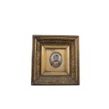 A MINIATURE PORTRAIT OF NAPOLEON BONAPARTE, 19th Century, in gilt frame.