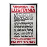 'REMEMBER THE LUSITANIA, THE JURY'S VERDICT'A large printed poster with heading and footer 'Avenge