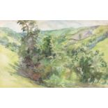 Jack Butler Yeats RHA (1871-1957)The Valley of GlencreeWatercolour, 28 x 44.5cm (11 x 17½'')Signed