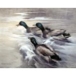 Mildred Anne Butler RWS (1858-1941)Chasing the Treat (Three Ducks)Watercolour, 41 x 52cm (16 x 20.