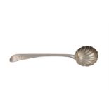 A GEORGE III IRISH PROVINCIAL SAUCE LADLE, Cork c.1770, mark of Carden Terry, (c.46.66g)