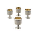 A SET OF FOUR IRISH SILVER GOBLETS, Dublin 1975, mark of Irish Silver Ltd, each with frosted