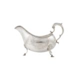 A GEORGE III IRISH LARGE OVAL SAUCE BOAT, Dublin 1787, mark probably that of Matthew West, partially