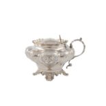 A VICTORIAN LOBED CIRCULAR MUSTARD POT, London 1840, mark of J.E. Terry & Co., with plain domed