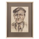 KIERAN MCGORAN (1932-1990)Portrait of a ManConte, 45 x 30cmSigned and dated (19)'71