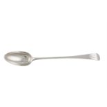 A GEORGE III PLAIN OLD ENGLISH PATTERN SERVING SPOON, London 1796, mark of Peter & Ann Bateman,