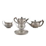 A GEORGE III SILVER TEA AND COFFEE SERVICE, London 1802, mark of The Hennells, comprising coffee