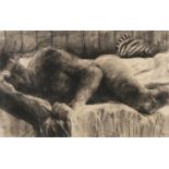 Sarah Longley (b.1975)The Pillow (1997)Charcoal, 65 x 101cm (25½ x 39¾'')Signed and dated '