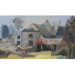 Sylvia Cooke-Collis (1900-1973)Dromrahan FarmGouache, 19 x 32cm (7½ x 12½'')Signed and dated 1936 on