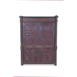 ***PLEASE NOTE: CATALOGUE DESCRIPTION SHOULD READ***AN IRISH PAINTED PINEWOOD LINEN PRESS, 18TH