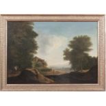 SOLOMON DELANE (1727-1812)Wooded landscape with figure in foregroundOil on canvas, 81 x