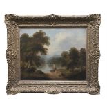 ***ADDITIONAL LOT***STYLE OF JAMES ARTHUR O'CONNOR (19TH CENTURY)Landscape with Figures in a BoatOil