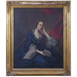 JOHN ASTLEY (1724-1787)Portrait of a Lady, three-quarter length, seated holding a bookOil on canvas,